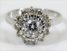 An 18ct white gold ring set with approx 1ct of dia