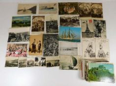 Collection of approx.136 postcards and photographs including ports, harbours, art, views etc.