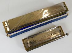 A boxed Echo Harmonica twinned with a Koch Harmoni