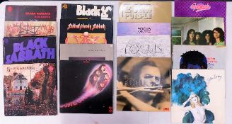Sixteen vinyl LP's including Black Sabbath, Deep P