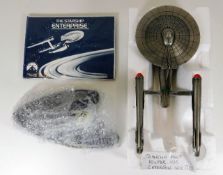 Franklin Mint Star Trek Pewter USS Enterprise Model No NCC-1701 with COA