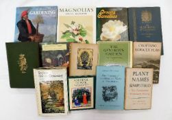 Twelve books relating to gardening including The Praise of Garden by A Forbes Sieveking