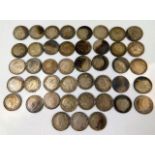 Mixed lot of mostly pre. 1940 threepence coins weight 58.71g