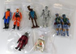 Six 1978 Star Wars figures twinned with two 1979 B