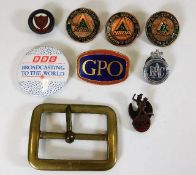 Collection of badges including GPO