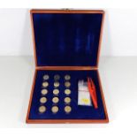 Boxed display cased set of 15 Euro coins from different countries