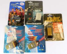 Five Star Trek key rings including 1994 'Communica