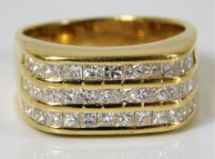 An 18ct gold ring set with 1.5ct princess cut diam