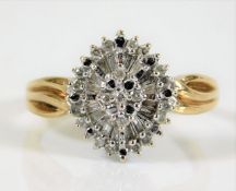 A 9ct gold ring set with 0.5ct of diamond 4.6g Siz