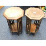Two 19th Century low level pedestal tables