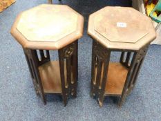 Two 19th Century low level pedestal tables