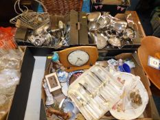 The contents of three boxes including platedware,