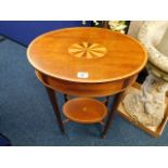 Edwardian style work table with inlaid top