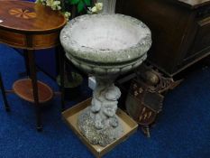 Garden bird bath and stand