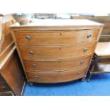 19th Century mahogany bow fronted chest of drawers