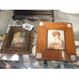 Two framed 19th Century miniature paintings