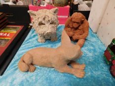 Three studio pottery animals