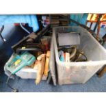 Two boxes of tools including electricals, Bosch he