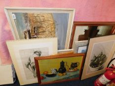 A quantity of prints original paintings