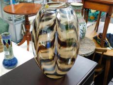 A large Nailsea style vase approx 13.25" tall