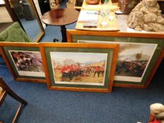 Three framed military prints relating to Rorkes Dr