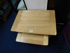 Two modern oak ocassional tables