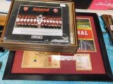 Arsenal memorabilia inc a framed Arsenal v Liverpo