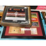 Arsenal memorabilia inc a framed Arsenal v Liverpo