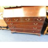 A wide 19th Century mahogany bureau