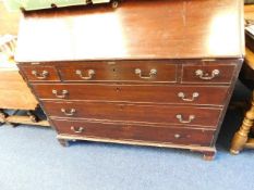 A wide 19th Century mahogany bureau