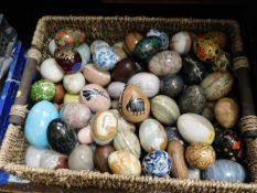 Large quantity of mostly polished stone eggs