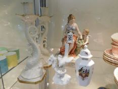 A continental porcelain figure group twinned with