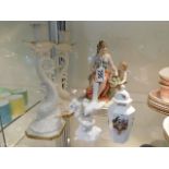 A continental porcelain figure group twinned with