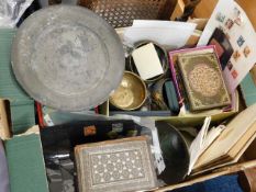 Box of miscellaneous items inc 19th Century heavy