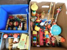A quantity of mostly wooden child's toys