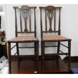 A pair of Edwardian bedroom chairs with inlaid dec