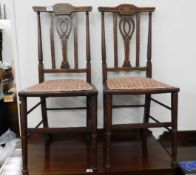 A pair of Edwardian bedroom chairs with inlaid dec