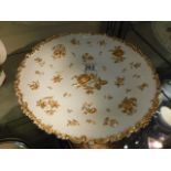 A Meisen plate with gilded relief decor approx 11"