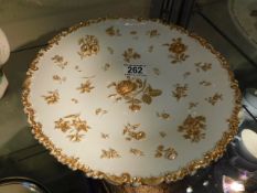 A Meisen plate with gilded relief decor approx 11"