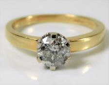 An 18ct gold solitaire ring set with approx. 1.2ct