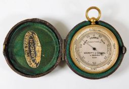 A Victorian Negretti & Zambra pocket barometer wit