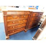 A Scottish chest of drawers twinned with one other set of 19thC. drawers, both A/F originally from t