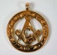 A 9ct gold masonic pendant 4.4g