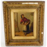 A W. F. Hardy oil painting of woman with basket, s