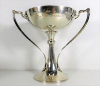 An Edwardian Weybridge Swimming Club art nouveau silver cup by Barker Bros. 1909 410g 7.75in