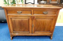 A late Victorian mahogany dresser base with two dr