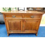 A late Victorian mahogany dresser base with two dr