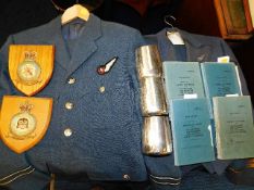 Two RAF uniforms belonging to navigator D. J. Dewdney, to include four log books & three inscribed p