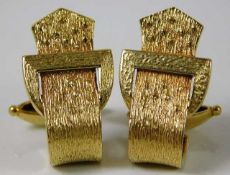A pair of 1960's 9ct gold buckle cufflinks 13.7g