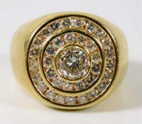 An 18ct gold ring set with approx. 2ct diamonds, c